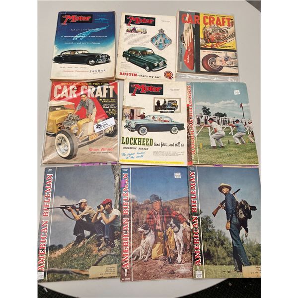 Nice Large Lot of 1950's Car Magazines and American Rifleman