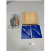 Image 2 : Wood Cutting Board with Knife and 2 Readers Digest Forks