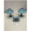 Image 1 : 2 Tiffany Style Candle Holders Plus Tray