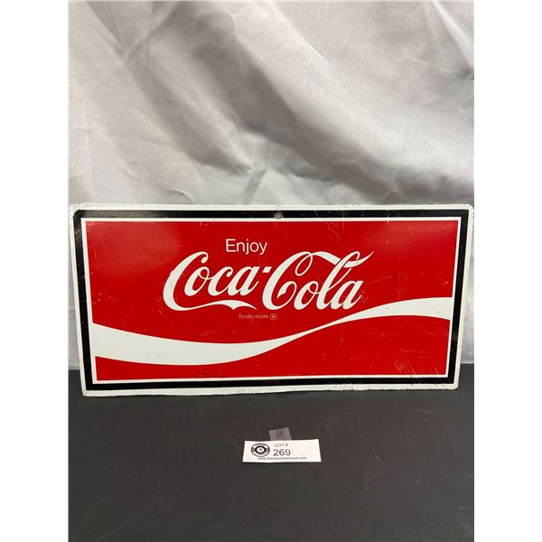 Vintage Enjoy Coca Cola Metal Sign 16.25' x 7"
