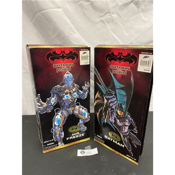 Batman and Robin The Movie. 12" Batman and Mr Freeze Poseable Figures. Neither Ever Taken Out of Box