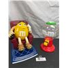 Image 1 : Vintage M&M Maroon Reliner Candy Dispenser Yellow Lazy Boy Rare and an M&M Candy Dispenser Gumball S