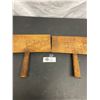 Image 2 : Vintage Pair of Beautiful Wooden Whittemore Sheep Wool Cotton Carding Combs -Paddle Brushes in Nice 