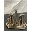 Image 2 : Seagull Pewter Canada Measuring Spoons with Display Rack and Silver Plated Salt & Pepper Shakers in 