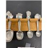 Image 3 : Seagull Pewter Canada Measuring Spoons with Display Rack and Silver Plated Salt & Pepper Shakers in 