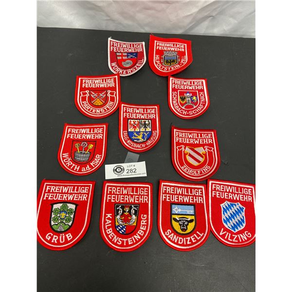 Lot of 12 Rare German Fire Fighting Patches. All Different