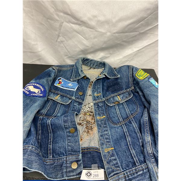 Vintage Lee Jean Jacket with Crests and Embroidery