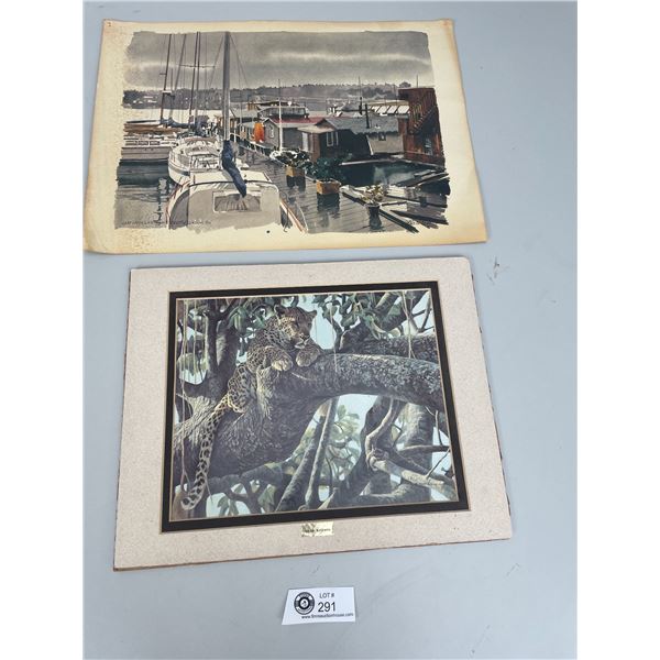 Vintage Small Robert Bateman Print and A Seattle Wa. Scene Print