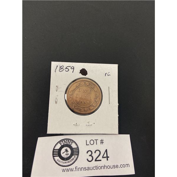 1859 Canada Large Penny In Cardboard Holder