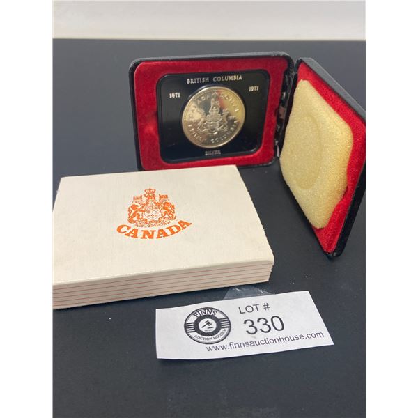 British Columbia Centennial Silver Dollar in Black Case with Sleeve