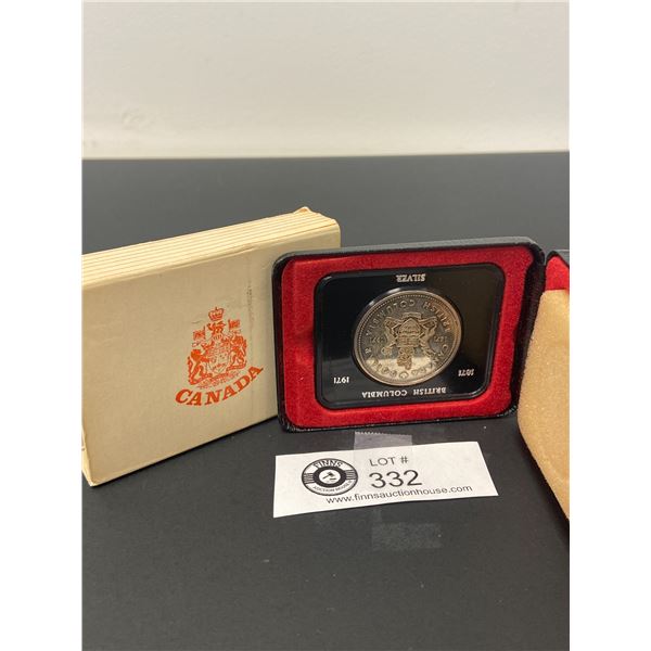 British Columbia Centennial Silver Dollar in Black Case with Sleeve