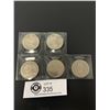 Image 1 : Lot of 5 Canadian $1 Coins in Plastic Sleeve