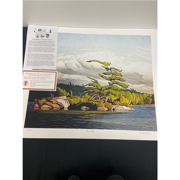 Group of 7 Unframed Numbered Print. " Moose Lake" by AJ Casson With COA 24" x 20"