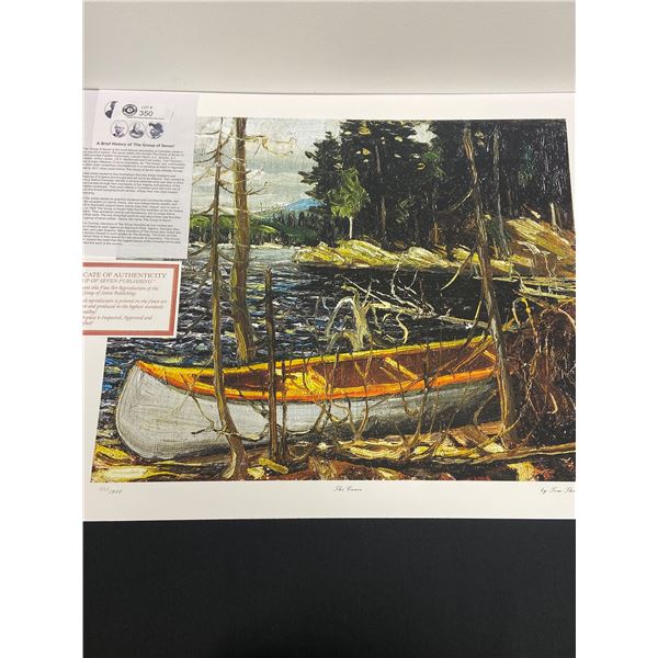 Group of 7 Unframed Numbered Print.   The Canoe  by Tom Thompson With COA 24  x 20 