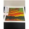 Image 1 : Group of 7 Unframed Numbered Print. " Sunset 1915" by Tom Thompson With COA 24" x 20"