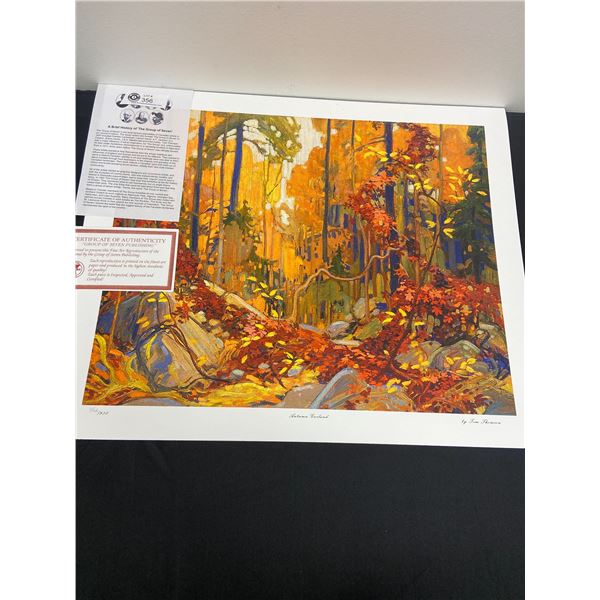 Group of 7 Unframed Numbered Print. " Autumn Garland" by Tom Thompson With COA 24" x 20"