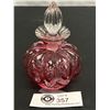 Image 1 : Fenton 1940's Cranberry Glass Perfume Bottle Original Stopper 4 1/2 " Tall