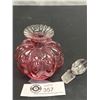 Image 2 : Fenton 1940's Cranberry Glass Perfume Bottle Original Stopper 4 1/2 " Tall