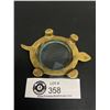 Image 3 : Vintage Detailed Brass Turtle Magnifying Glass Desk Paperweight