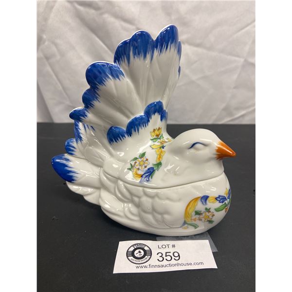 Vintage Porcelain Rare Dove Trinket Box " Roma Al Fresco" For Elizabeth Arden
