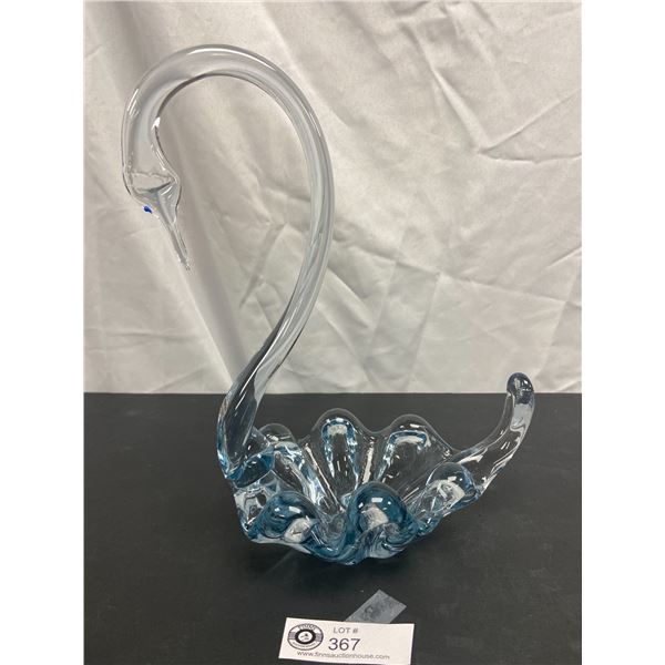 1050's Altaglass Art Glass swan with Paper Label 12  T 9  L x 5.5  w No Damage