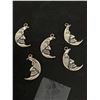 Image 2 : 5 Sterling Silver Man in the Moon Pendants/charms