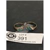 Image 1 : 2 Sterling and Turquoise Rings 1 Bear Paw Design