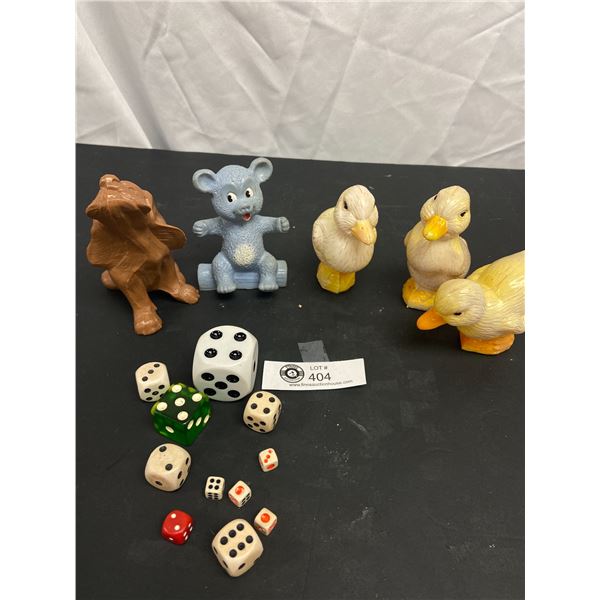 Lot of Vintage 1950's Plastic and Rubber Toys Ducks etc