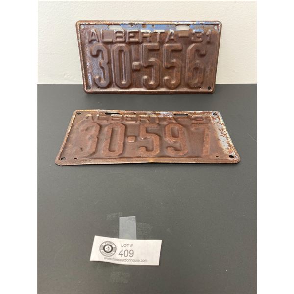 2 1931 Alberta Passenger Licence Plates