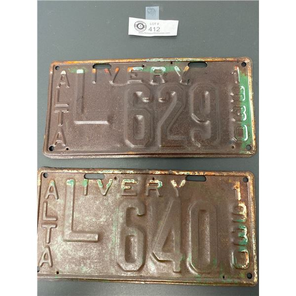 1930 Alberta Livery ( Taxi) Licence Plates