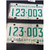 Image 1 : 1964 and 1966 Saskatchewan Plates. Same Number, Different Years