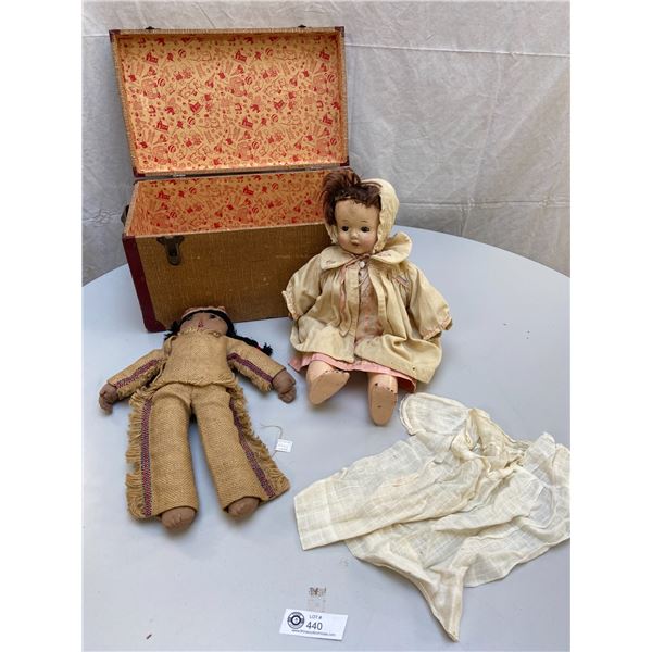 Vintage Box with Old Dolls in it