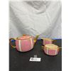 Image 1 : Ellegreave Pottery Co. Ltd. " Bursleni" 1950's Mottled Pink with Gold Trim. Teapot Crazed with Repai