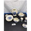 Image 2 : 11 Piece Mason's Patent Ironstone "Ascot On Oak" 6 Dessert Plates & Bowls, Salt & Pepper Coffee Pot 