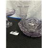 Image 3 : Amethyst Glass Set. Urn, Bowl, Footed Dish