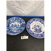 Image 1 : Vintage Lot of 2 Old English Staffordshire Blue Plates