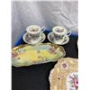 Image 3 : Lot of Vintage Dishes and Tea Cups " Hydrangea" Dish and "February" Tea Cups