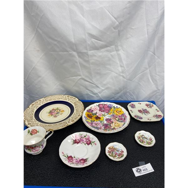 Lot of Vintage Dishes Gold and Floral Designs Mismatched Tea Cup