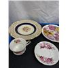 Image 3 : Lot of Vintage Dishes Gold and Floral Designs Mismatched Tea Cup