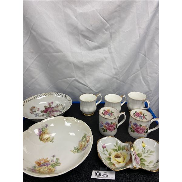 Lot of Vintage Dishes Royal Albert, Victoria, Wood's Ivoryware Etc