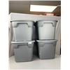 Image 1 : Lot of 4 Used Large Plastic Storage Containers with Lids