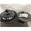 Image 1 : 3 Pieces of Amethys / Black Glass. L.E.Smith & Imperial Glass. As Is