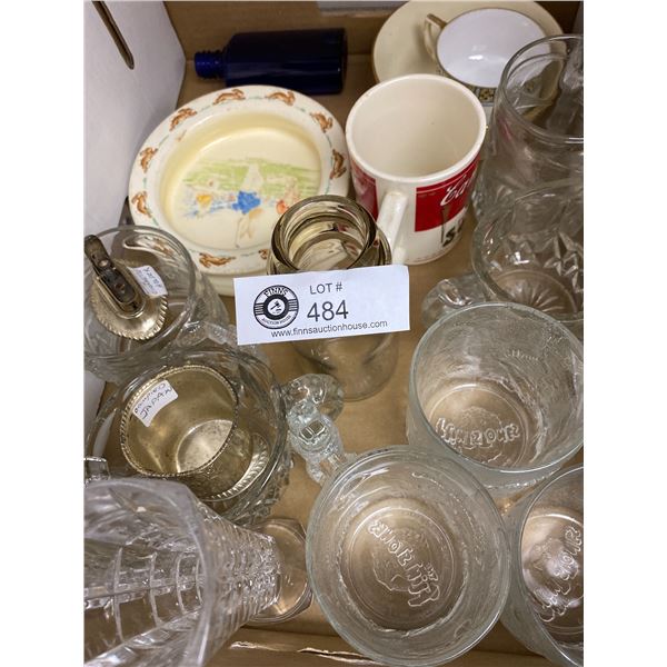 Tray Lot of Collectible Glassware and Dishes