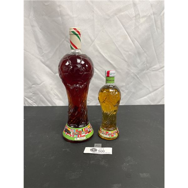 Lot of 2 World Cup Liquor Bottles, Full Mondiale 1990