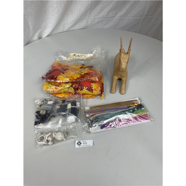 Lot of Craft Supplies and Miniature Tea Set