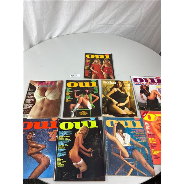 Lot of 9 Oui Mens Magazines