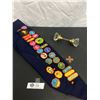 Image 1 : Vintage Brownie Sash with Badges, Vintage Decorative Doorknob, NRA Battalion Recruit Cross