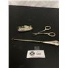 Image 1 : Antique Sterling Silver Scissor and Hook 3 piece set