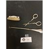 Image 2 : Antique Sterling Silver Scissor and Hook 3 piece set