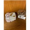 Image 2 : Vintage Berger Porcelain Trinket Box Made in Italy and Sterling Silver Lid and Cut Glass Jar. Lid ha